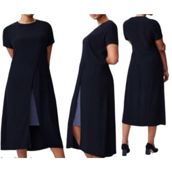 Universal Standard Black Adda Tunic Double Luxe Satin Back Crepe High-Low 14–16 - Picture 1 of 12